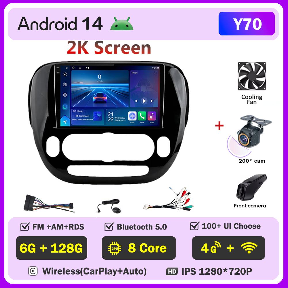 Для KIA Soul 2013-2019 Автомобильный радиоплеер Car Carplay Screen Autoradio Mirror Link Car Intelligent Systems Сенсорный экран AutoMotive