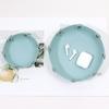 1PC Foldable Round PU Leather Tray Desktop Organizer for Jewelry Cosmetics Keys Multi-purpose Storage Box for Home Office