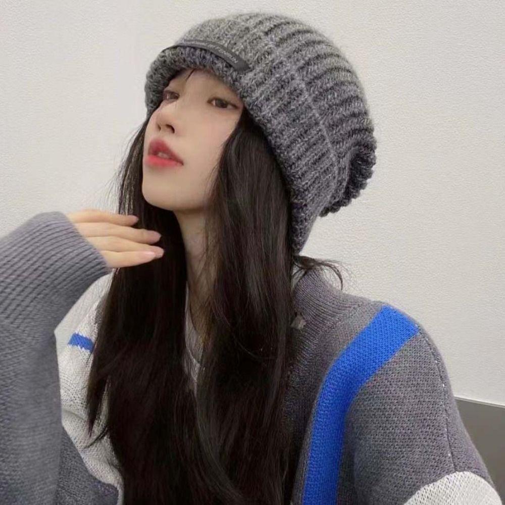 Letter Simple Skullies однотонная шерстяная холодная шапка модная зимняя теплая шапка женская/мужская