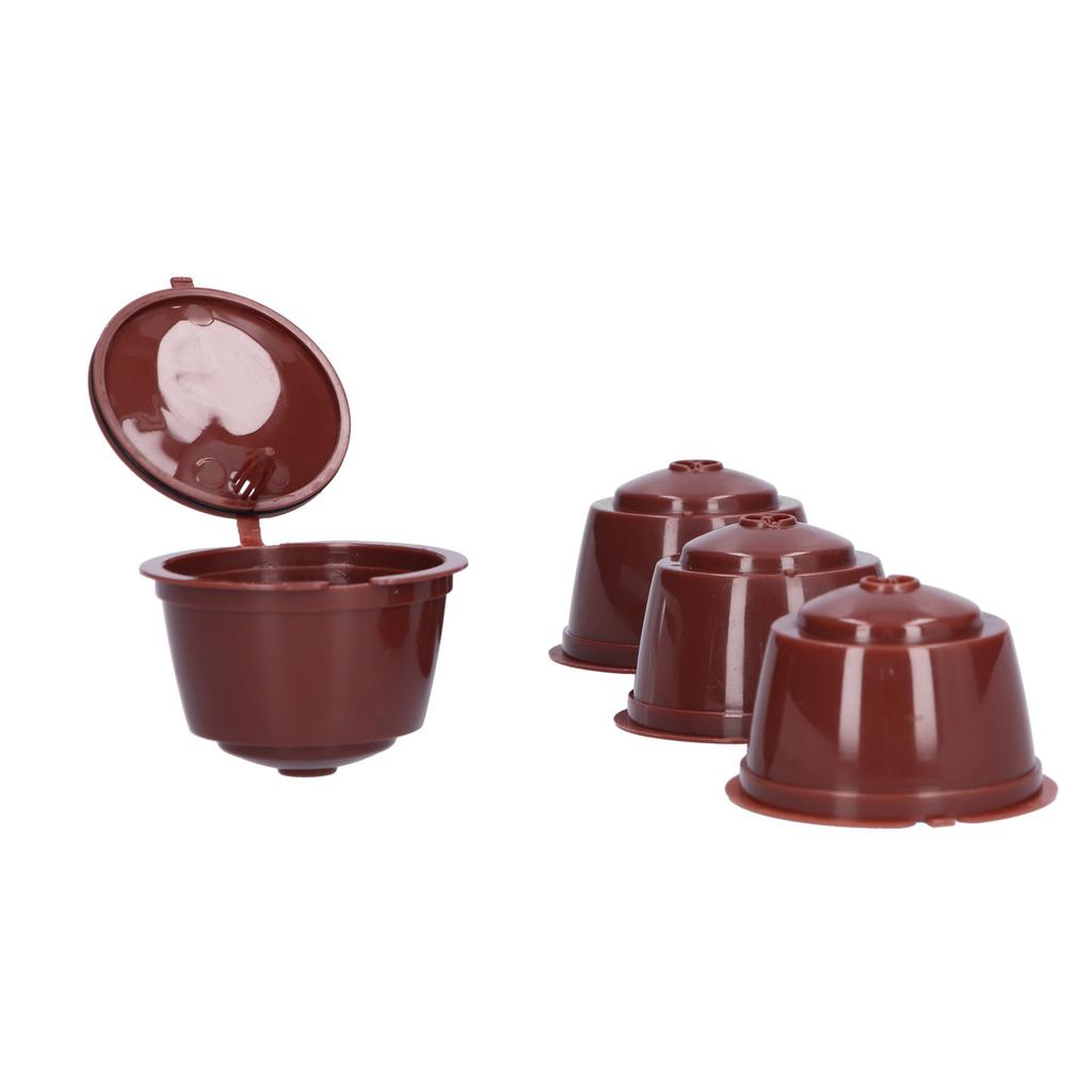 Многоразовая кофейная капсула, многоразовый кофейный фильтр для машины Dolce Gusto, с ложкой и щеткой, коричневый