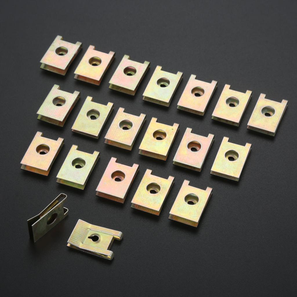 20 шт. бронзового тона, пружинная металлическая дверная панель автомобиля, шпиль, винт U-образного типа, зажимы