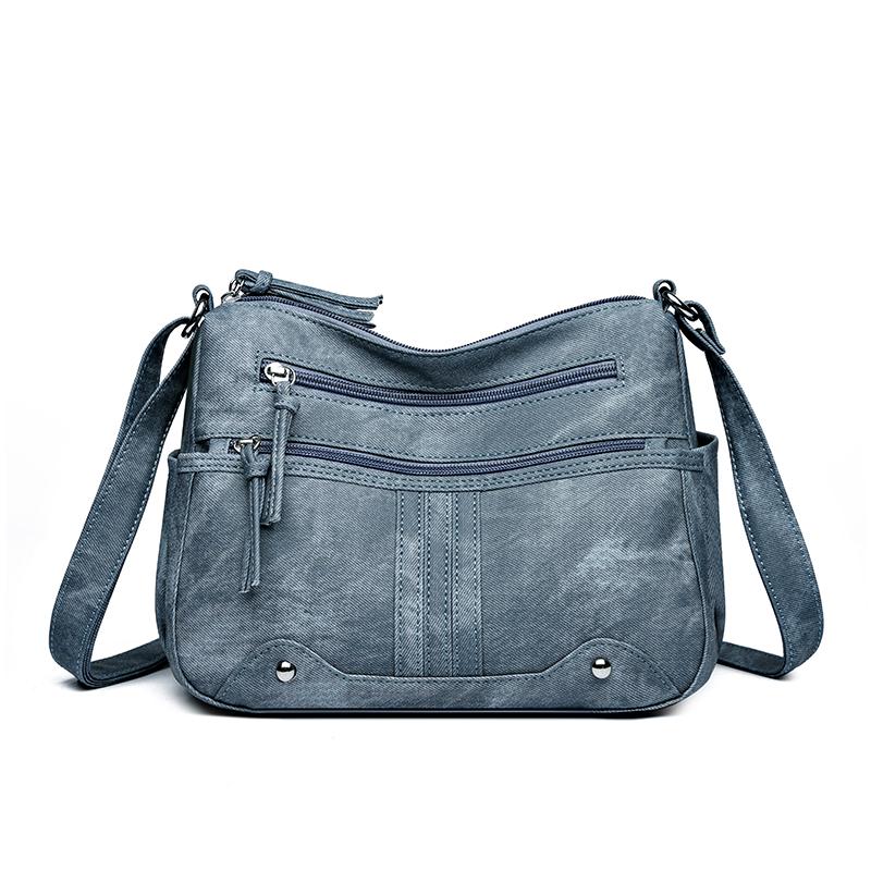 Женская легкая сумка кроссбоди с несколькими отделениями и регулируемым ремешком, повседневная наплечная сумка