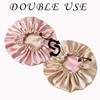 Care Adjustable Springy Double Layer Night Hair Cap Shower Cap Sleep Bonnet Reversible Satin Bonnet