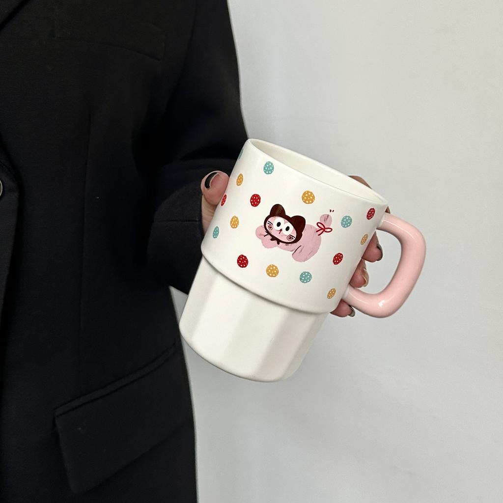 Милая кукла-щенок в форме польки, соломенная чашка, керамическая кружка с крышкой, парная чашка для воды, практичный подарок на день рождения для девочек