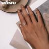 WOSTU Стерлингового Серебра 925 Платина Самолет Двухслойные Кольца Женщины Блестящий Циркон Самолет Кольцо Ювелирные Изделия Для Вечеринки Девушка Подарок На Праздник