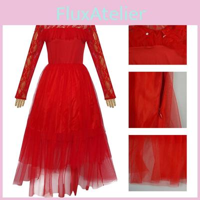 Элегантное красное тюлевое платье Лидии Деловой сок для косплея на Хэллоуин и выступлений