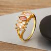 Nidin High Quality Multicolored Crystal Zircon Glossy Rings For Women Wedding Party Copper Fashion Light Luxury Jewelry Gifts