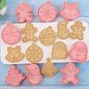 Christmas Cookie Cutters Press 8Pcs Santa Claus Biscuit Mold Plastic Cookie Stamp Confectionery Kitchen Baking Pastry Tools