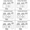 Black Flame Retardant Wall Mounted On/Off Spray Plastic 2 Gang 1 Way Button Light Switch EU Standard Classic Surface Switch Way