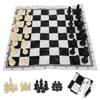 Portable Plastic International Chess Medieval Entertainment Board Game Set Black & White