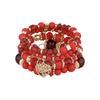 Ethnic Style Bohemian Beads Bracelet Heart Charm Multi-Layer Bracelets Women Bangle Set  Women