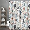 Floral Rustic Design Rustic Wildflower Pattern Shower Curtain, Bathroom Decorative Shower Curtain, Waterproof Shower Curtain Wit