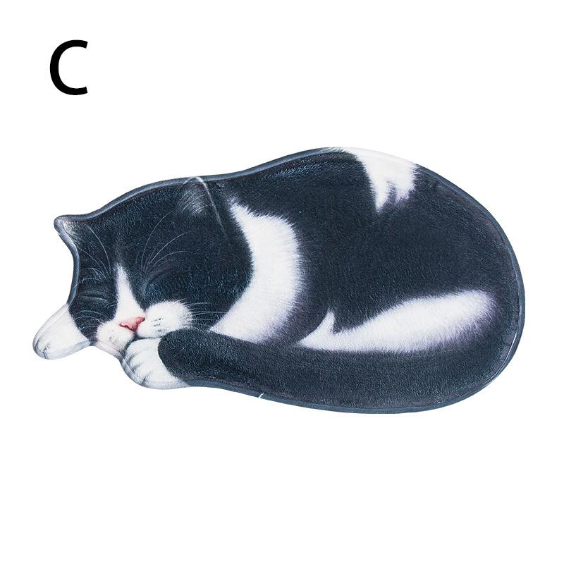 Коврик для спальни, противоскользящий коралловый бархатный ковер, 3D кошачий коврик в форме дверного коврика, милый коврик для ванной, прихожей, кухни