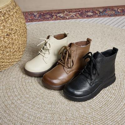 Ботинки Мартин из мягкой коровьей кожи первого слоя, женские осенне-зимние новые ботинки на платформе, женская обувь