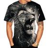 Летняя мужская футболка с принтом льва, свободная футболка с 3d короткими рукавами, мужская одежда, винтажная уличная футболка большого размера, модная футболка с круглым вырезом