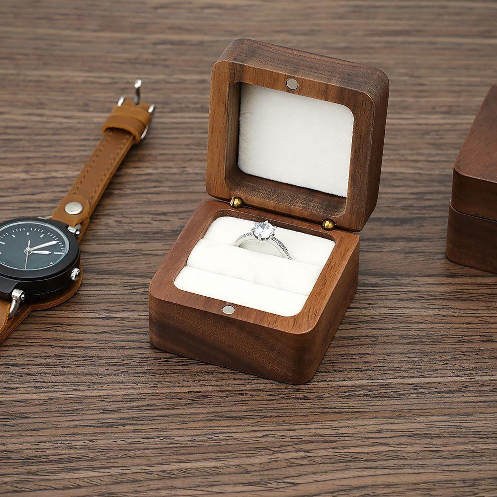 Engagement Ceremony Earrings Organizer Wooden Storage Box Ring Box Presentation Box Ring Bearer Box