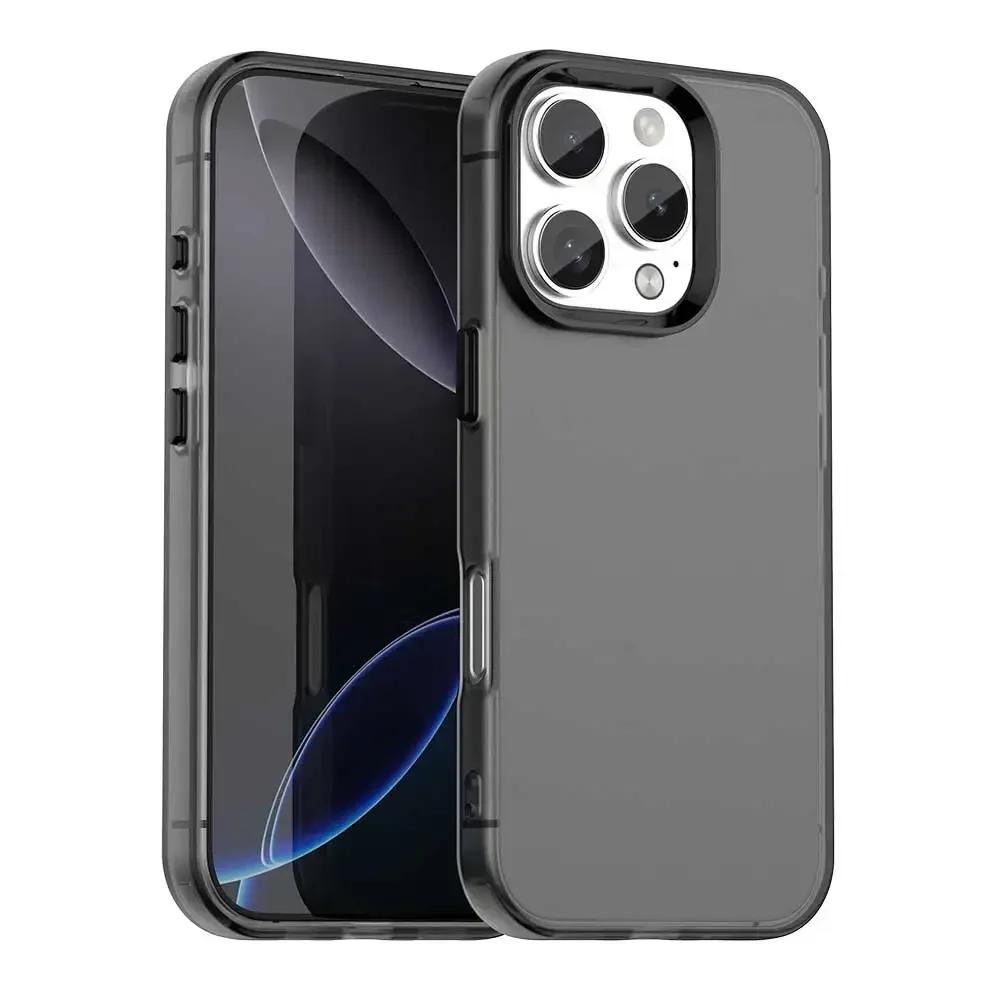 Матовый цветной прозрачный чехол-бампер для iPhone 17 16 14 13 12 11 15 Pro Max, матовый противоударный чехол для iPhone 17