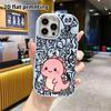 Phone case: 2D flat design suitable for iPhone 18 17 16 15 14 13 Pro protective case, couple style, pink little dinosaur, Christmas and Halloween gift