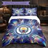 Manchester City Pattern 3 Pieces Bedding Set Soft Microfiber Duvet Cover with Pillow Cases for Bedroom