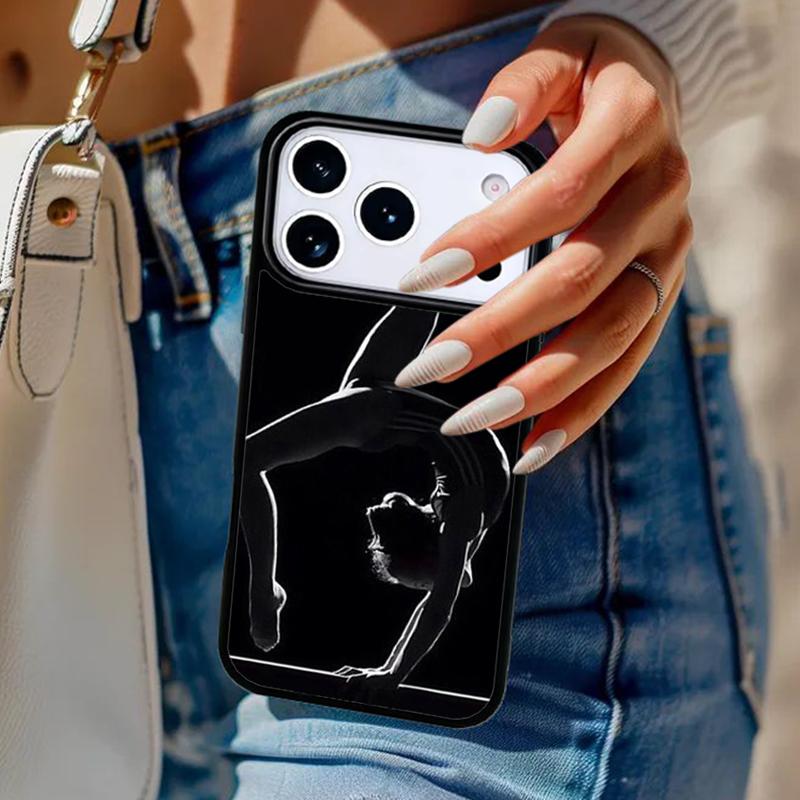 Силиконовый чехол для телефона с силуэтом гимнастки Для iPhone 17 Air 14 15 13 12 Max Чехол Для Apple 14 15 16 16e 11 Pro Max Plus
