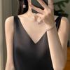 Niliv Simple Silk Tank Silk Solid Stretch Size Women's V-Neck Camisole, Underwear, Top, Pajamas, Sleepwear, Satin, Summer, Breathable, Color,