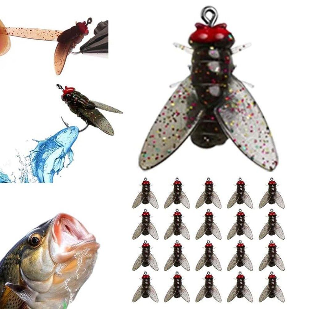 20PCS Durable Bionic Fly Fishing Bait Simulated Flies Trout Jigs Swimbaits Fishing Gear