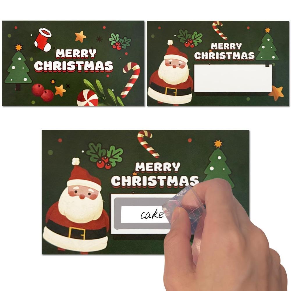 50 Pcs Santa and Tree Designs Christmas Scratch Off Cards Opaque Coating Raffle Ticket  Party Games