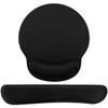 HAOCOO Коврик для мыши и подставка для запястья клавиатуры Пена с эффектом памяти Запястье Эргономичный Усталость Подставка для ладони для Набора, Подушка, Подлокотник, Облегчение, Офис/ПК/Ноутбук (черный)