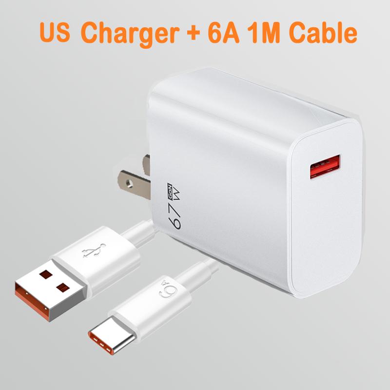 67W USB Fast Charger for Xiaomi 14 13 12 11 10 Ultra Redmi Note 12T 13 Pro Turbo Quick Charge Type C Cable Fast Charging Adapter