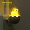 EU Plug 220V Wall Socket Lamps LED Night Light Control Sensor Cute Duck Bedroom Lamp Gift for Children