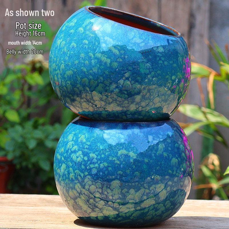 Large Handmade Ceramic Pottery Planter for Courtyard Landscaping - Ideal for Tall Orchids and Bougainvillea