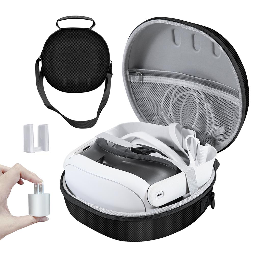 EVA Carrying Case for Meta Quest 3 Headset Storage Bag Shockproof Protective Bag with Shoulder Strap VR Glasses Accessories