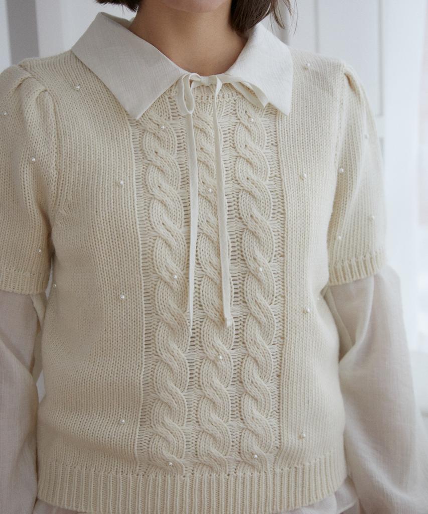 WIOE Pearl Half Knit_Ivory