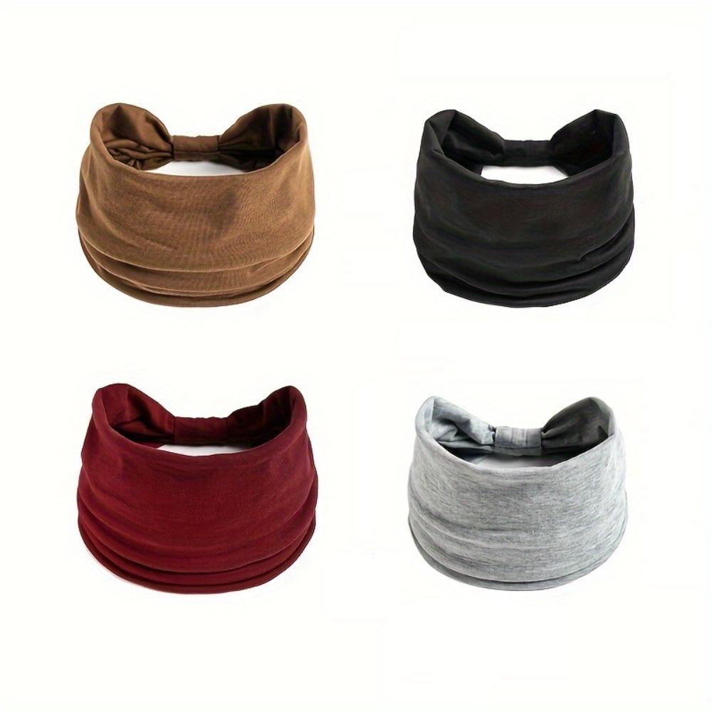 Женская однотонная повязка на голову для йоги, вязание эластичные ленты для волос, тюрбан, обруч для макияжа, винтажная повязка на голову, модные аксессуары для волос
