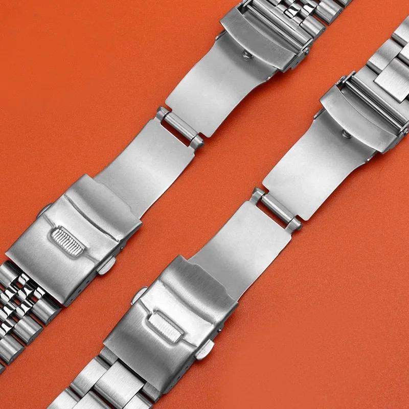 Ремешок для часов из нержавеющей стали, совместимый для Seiko No. 5 Зеленый Водный Призрак SRPD63K1 skx007 009 SRPD63 дугообразный рот Ремешок для часов 20 /22 мм