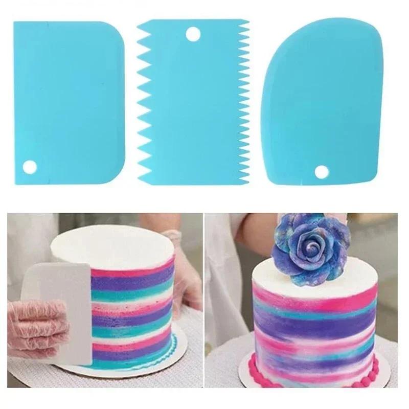 Convenient Adjustable Fondant Spatulas, Cake Edge Smoother, Cream Decorating DIY Bakeware Tableware, Kitchen Cake Tool