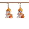 Halloween Themed Cartoon Ghost Milk Tea Pumpkin Pattern Women Acrylic Earrings