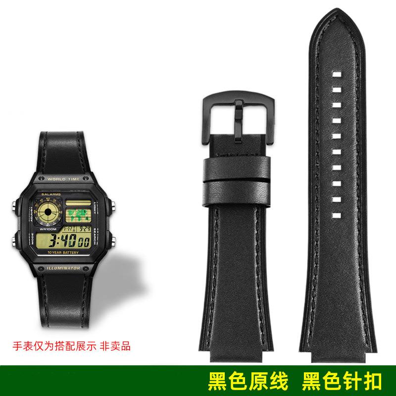 AE1200 A158 Ретро Натуральная Кожаная Ремешок Для Casio DW-H5600 A168 AE1300 Винтажный Браслет Часов Мужской Выпуклый рот Бычья кожа Браслет 18 ММ