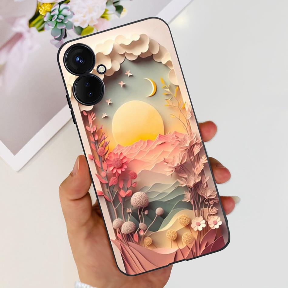 Для Tecno Spark 9 Pro KH7 KH7n Милый Мультяшный Чехол Для Телефона Для Tecno Spark 9Pro Черный Силиконовый Мягкий ТПУ Чехлы