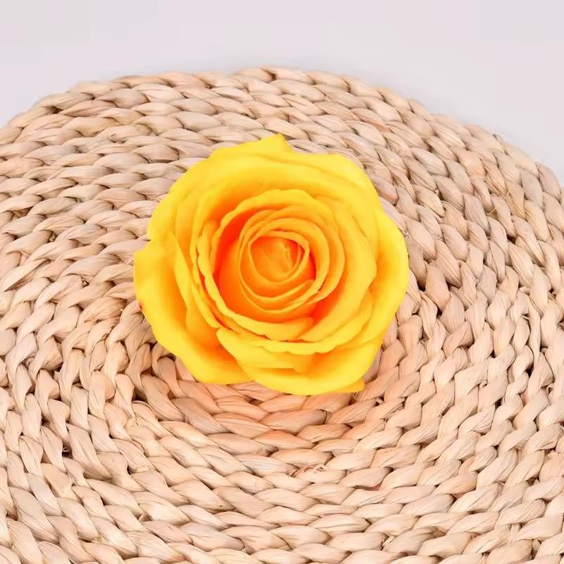 Rose Head Product Artificial Flowers For Decoration Composition 5 Pcs Orange