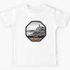 Begur Spain Linocut Style  Kids T-Shirt