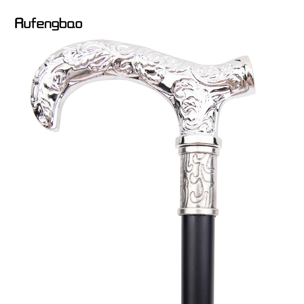 White Flower Pattern Walking Cane Fashion Decorative Walking Stick Gentleman Elegant Cosplay Cane Knob Crosier 93cm