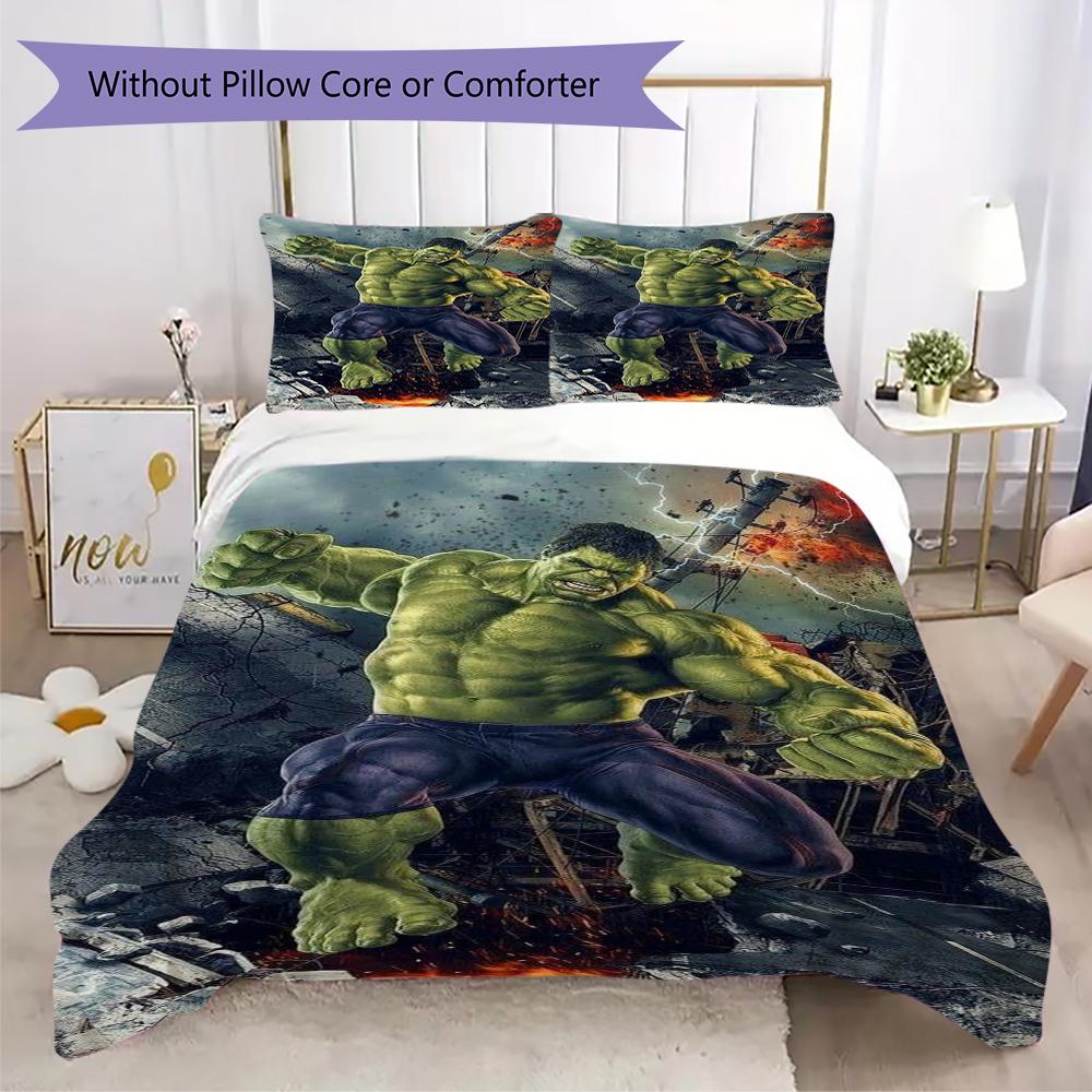Hulk Green Giant Smash Bedding Without Core 1 Duvet Cover 2 Pillowcase Without Core Soft And Comfortable Duvet Cover And Pillowcase