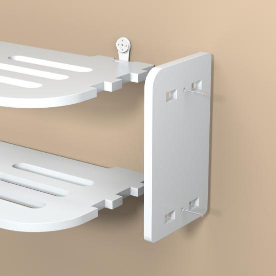 Настенная полка, маршрутизатор, органайзер для удлинителя, двухслойная конструкция, прочная несущая способность, простая установка, плавающая стойка, настенный держатель