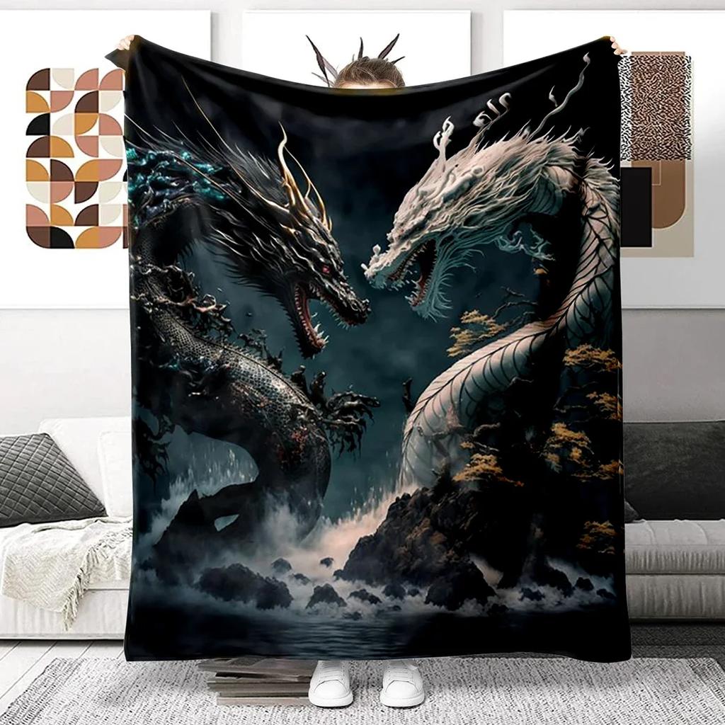 Animal Dragon Blanket Ultra Lightweight Soft Plush Flannel Throws Blanket for Sofa Bed Couch Best Office Gifts  Demogorgon