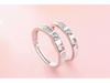 Tonglin S925 Sterling Silver Adjustable Couple Rings - Personalized Wedding Bands for Men & Women.