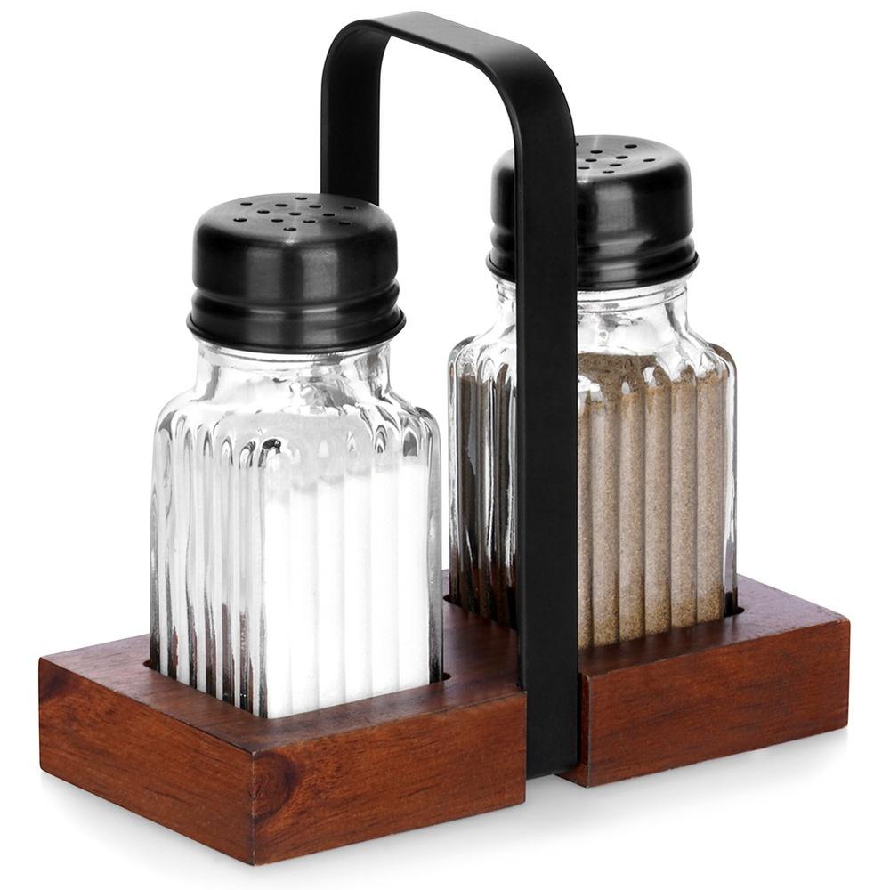 Spice Shaker Salt Pepper Shaker Set Salt Pepper Containers Stand