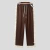 INCERUN Men Elastic Waist Drawstring Ruffled Hem Patchwork Long Harem Pants