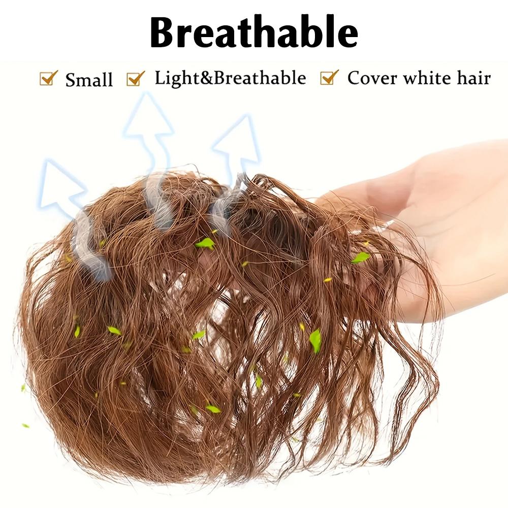 XINRAN Synthetic Short Curly Clip In Bangs Natural Hairpiece For Women Hair Pieces Bangs Toppers For Hair Loss