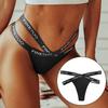 FINETOO Sexy Cross Strap Cotton G-string Panties Women Letter Belt Thong V Waist Bikini Girl Underwear Hollow Out Femme Lingerie